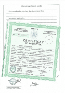 Certificat calificare